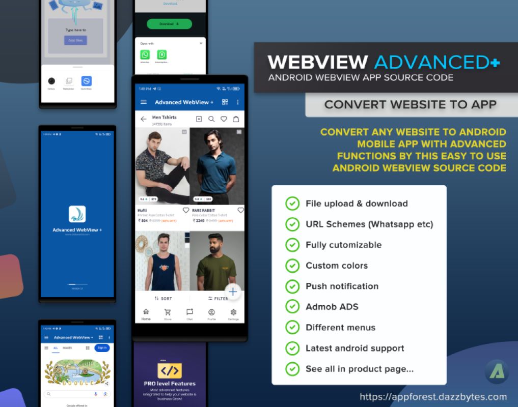 convert website to mobile app Template android 