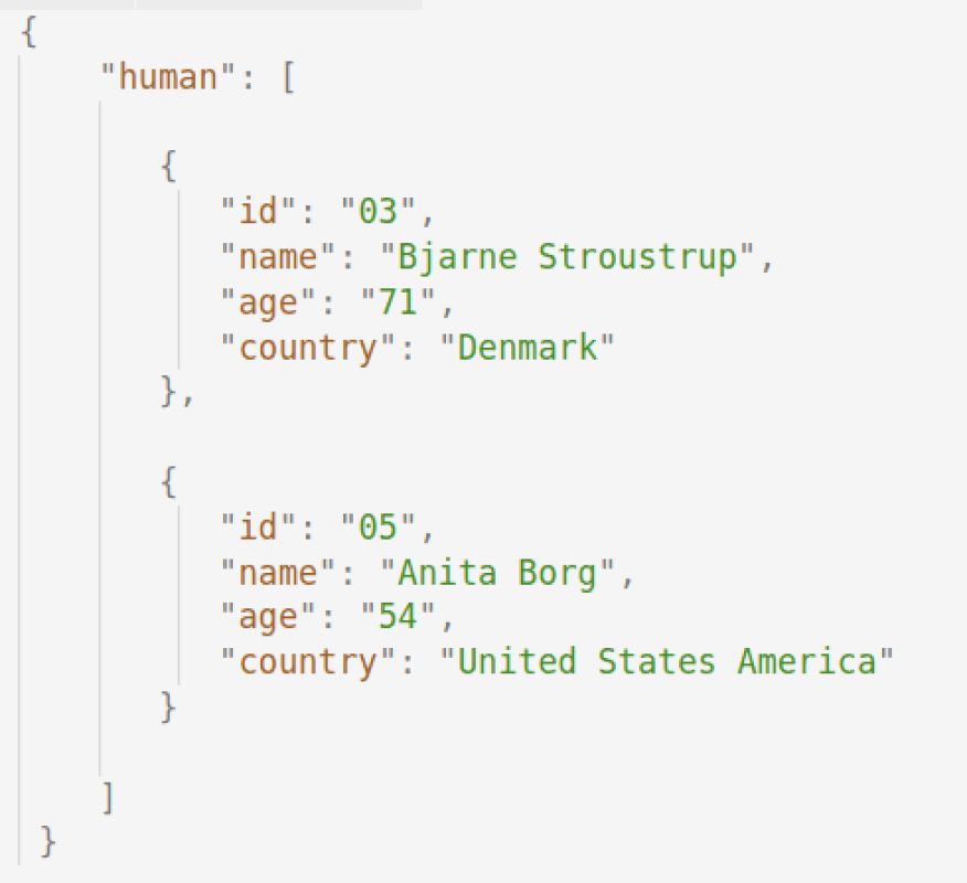 json structure example