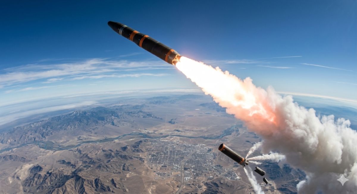 a ballistic missile on course