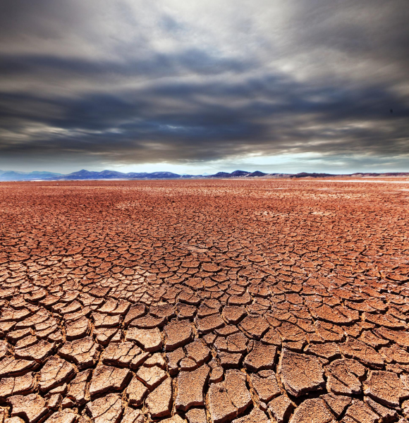 earth dried by drought 